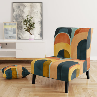 Fauteuil de chambre abstrait géométrique rembourré