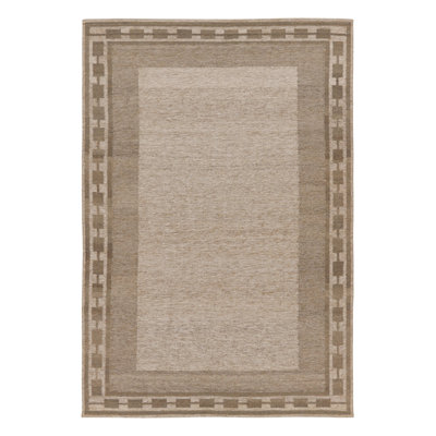 Flatweave Silk and Wool Geometric Area Rug
