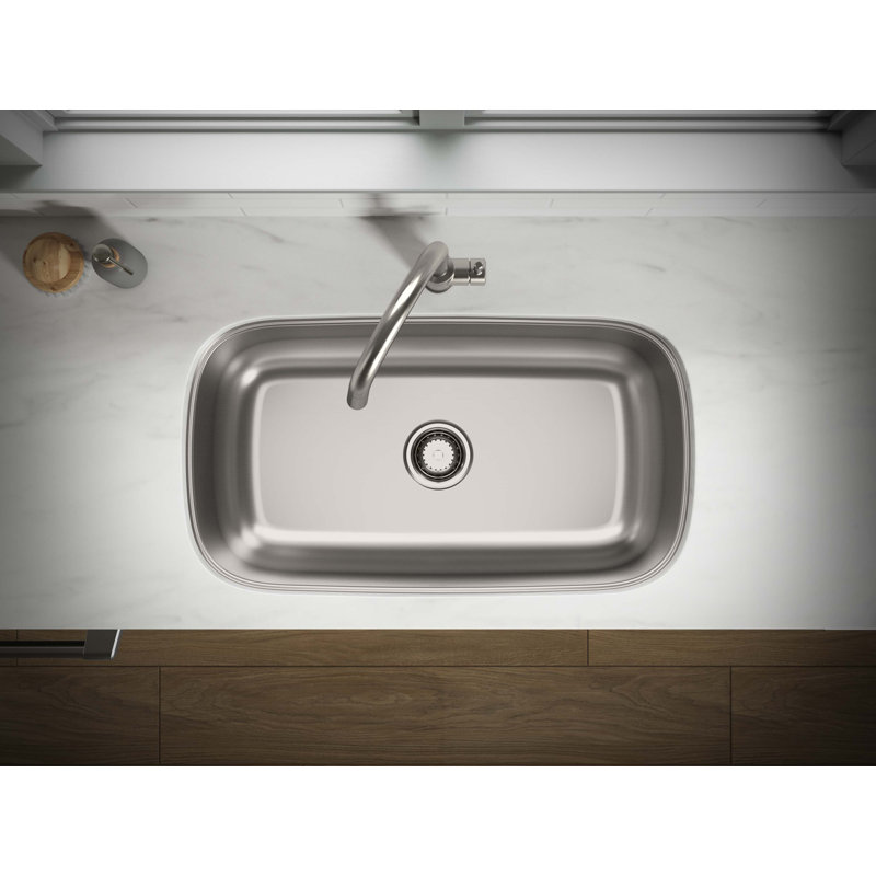 Valton 32.5 in. L Stainless Steel Undermount Double Basin Kitchen Sink