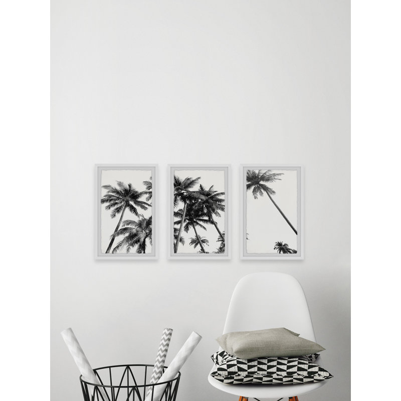 Coco Palm Trees par Marmont Hill - ensemble de 3 photos encadrées, H 30 po x l 20 po x P 1,5 po