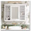 Armoire de salle de bain murale 35 "x 27,5" avec miroir, armoire, 6 tablettes ouvertes-1002522166