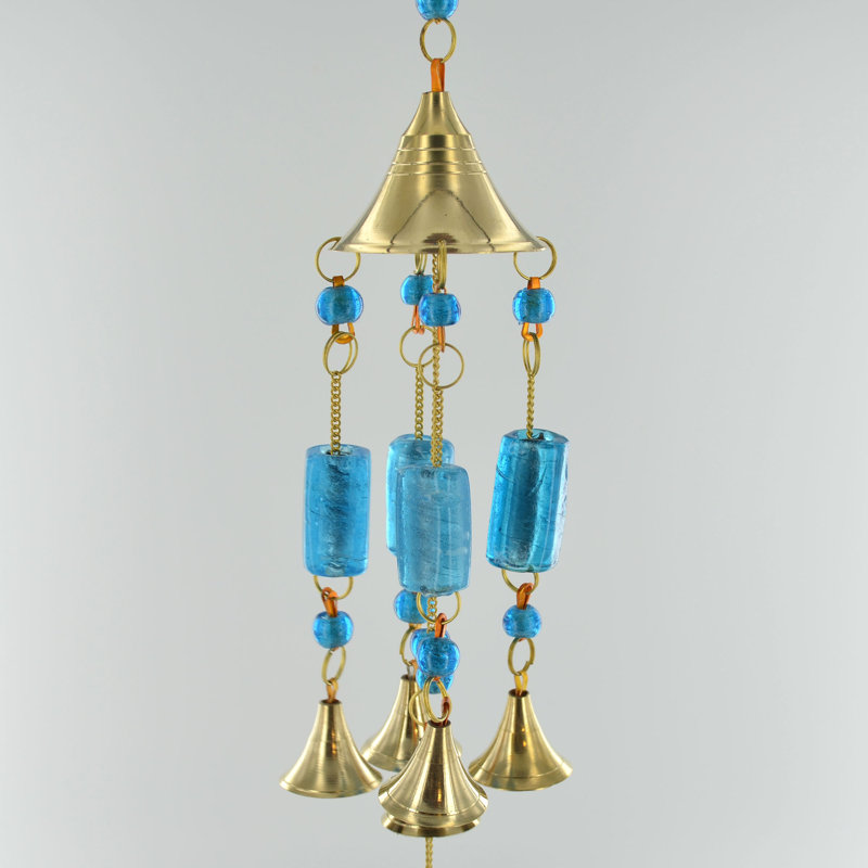 Mitzel Weather Resistant Religious & Spiritual Wind Chime, Blue/Gold