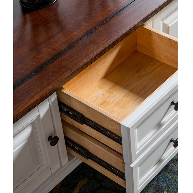 Table basse en bois massif de style américain, Brun
