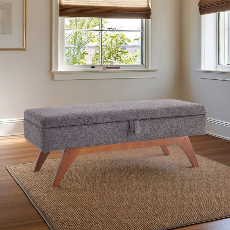 Pieds en bois massif pour la pesée et tabouret de lit avec fonction de rangement, Gris