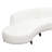 Vesper 2PC Modular Curved Armless Chaise In Faux White Shearling W/ Black Wood Leg Base