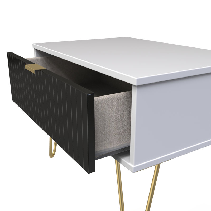 Beranda 1 Drawer Midi Chest (Ready Assembled), Deep Black/White