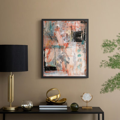 «Tangerine & Teal II», reproduction encadrée - bois massif