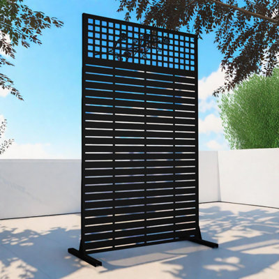 Metal Privacy Screens 72" H Outdoor & Indoor Divider Freestanding for Patio, Garden & Room Decor