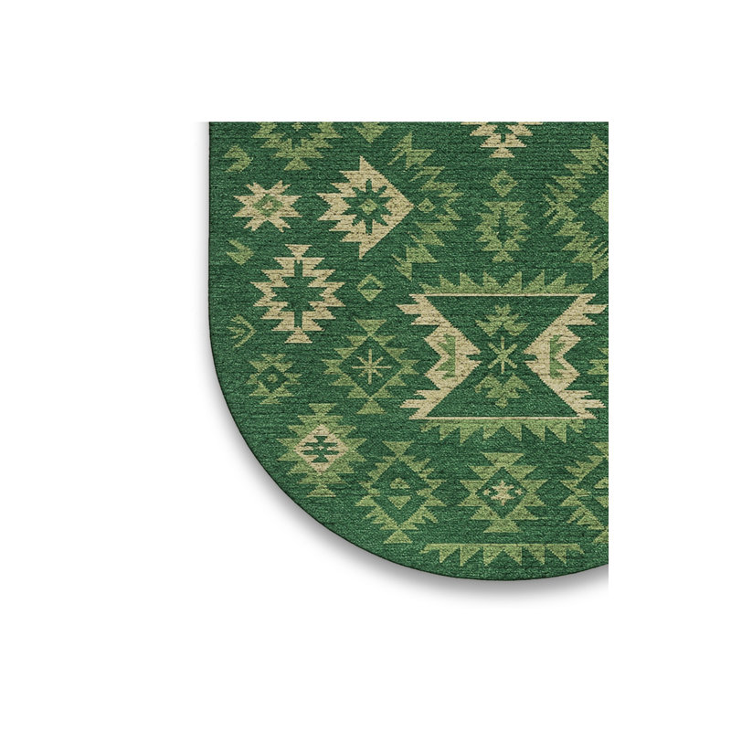Tapis tissé vert Mosso, 6 pi 7 po x 9 pi 10 po