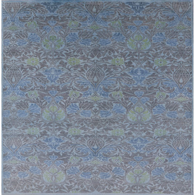 Tapis damassé bleu / gris Rowling