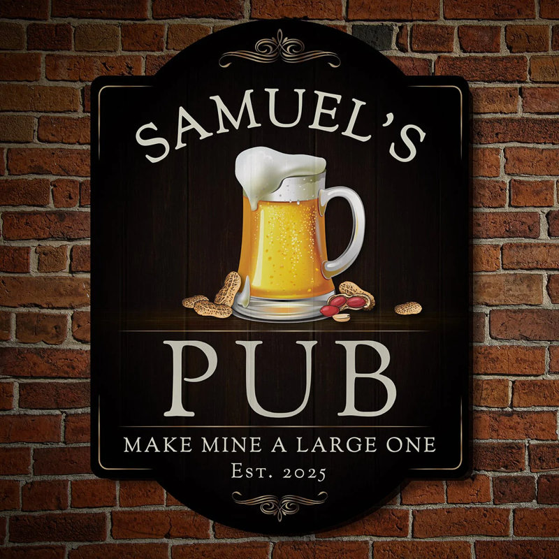 Beer & Nuts Customized Bar Sign For Home, Yes