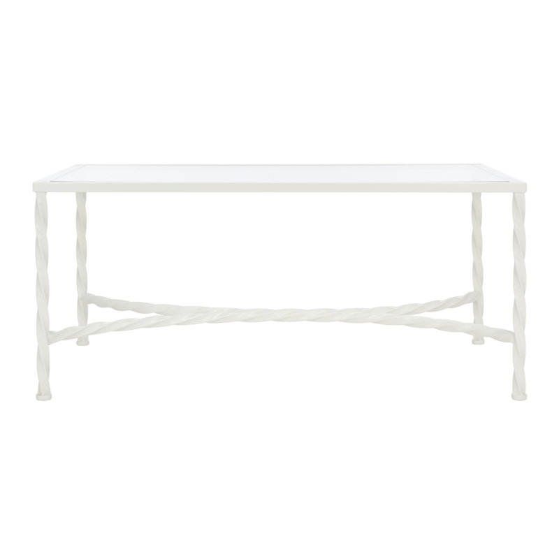 Vera Glass Cocktail Table, White