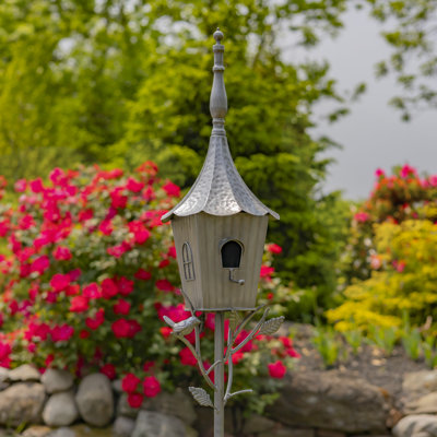 66" Tall Iron Birdhouse Stake “Verona"