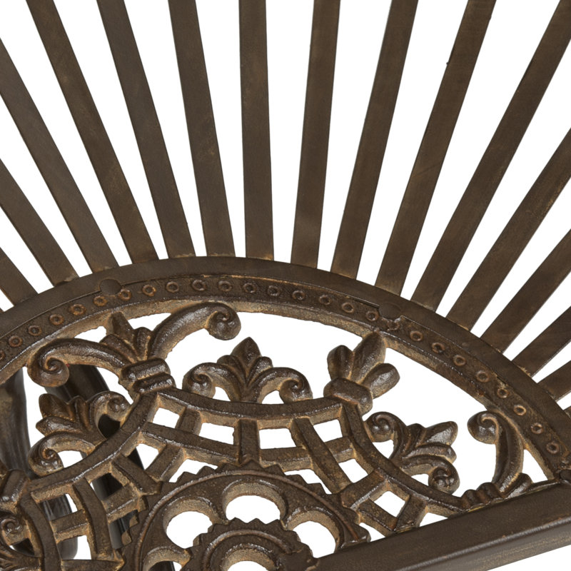Newton St Loe Iron Top End Table, Rustic Brown