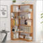 Bibliothèque de coin en L de 90 cm à 5 niveaux avec sécurité anti-chute et basculement, parfaite pour le bureau à domicile et le salon-369689293
