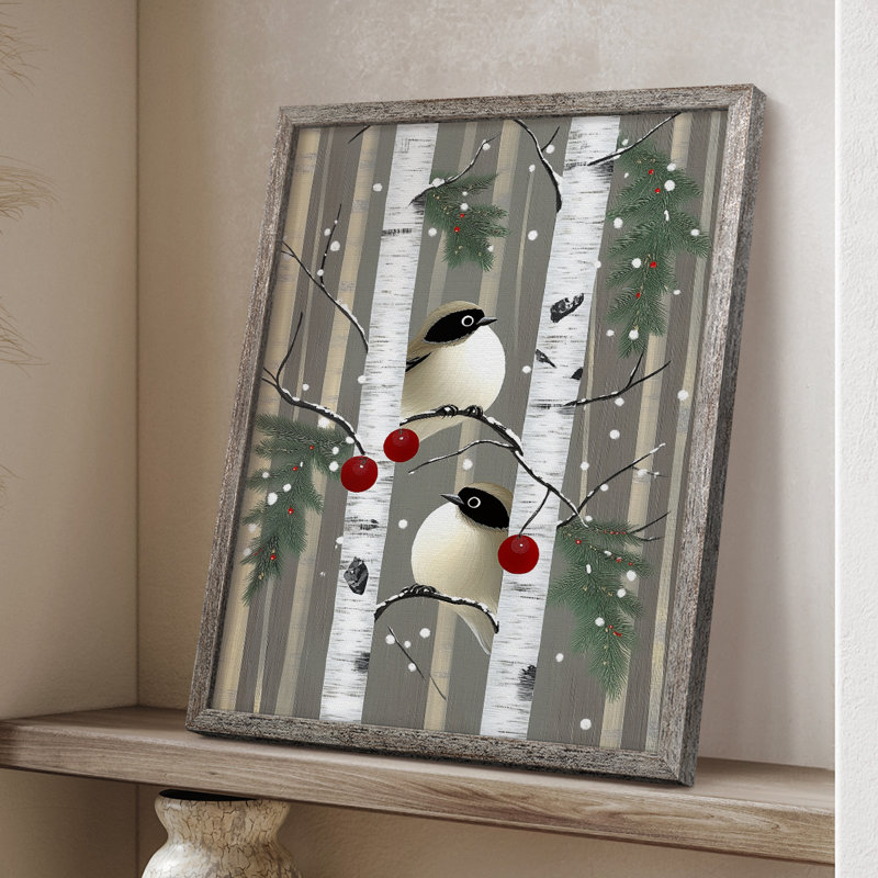 «Christmas Holiday Art C III», reproduction encadrée - bois massif, H 21 po x l 17 po