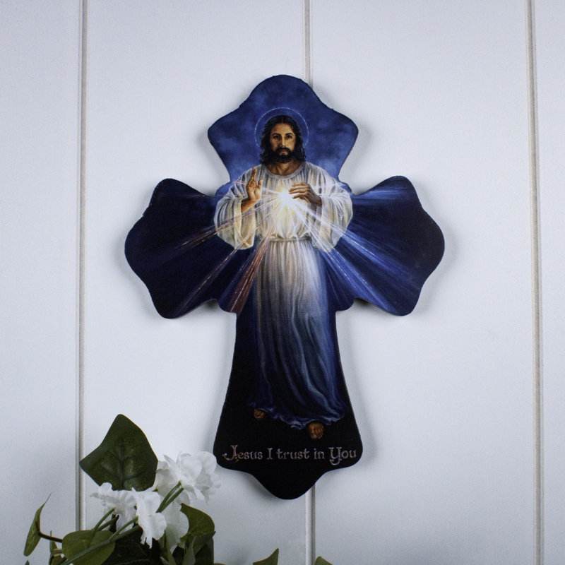 Croix en bois Divine Mercy