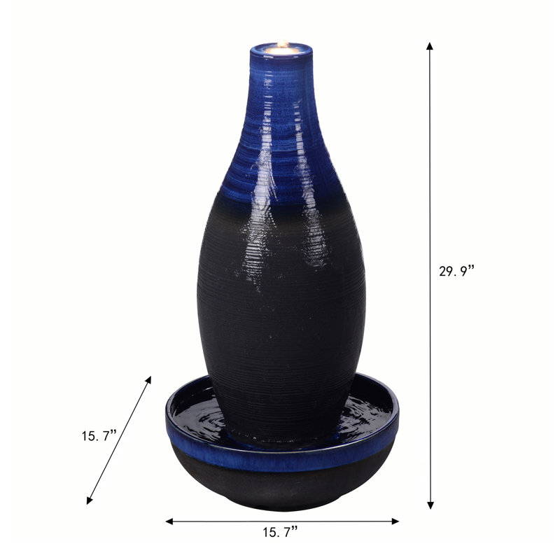 Aundrey Hand Crafted Weather Resistant Urn Fountain with Light
