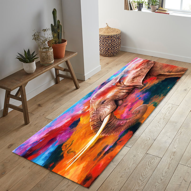 Chic Floral Print Soft Non Woven Rug in Exquisite Monochrome Shade for an Elegant Home Addition