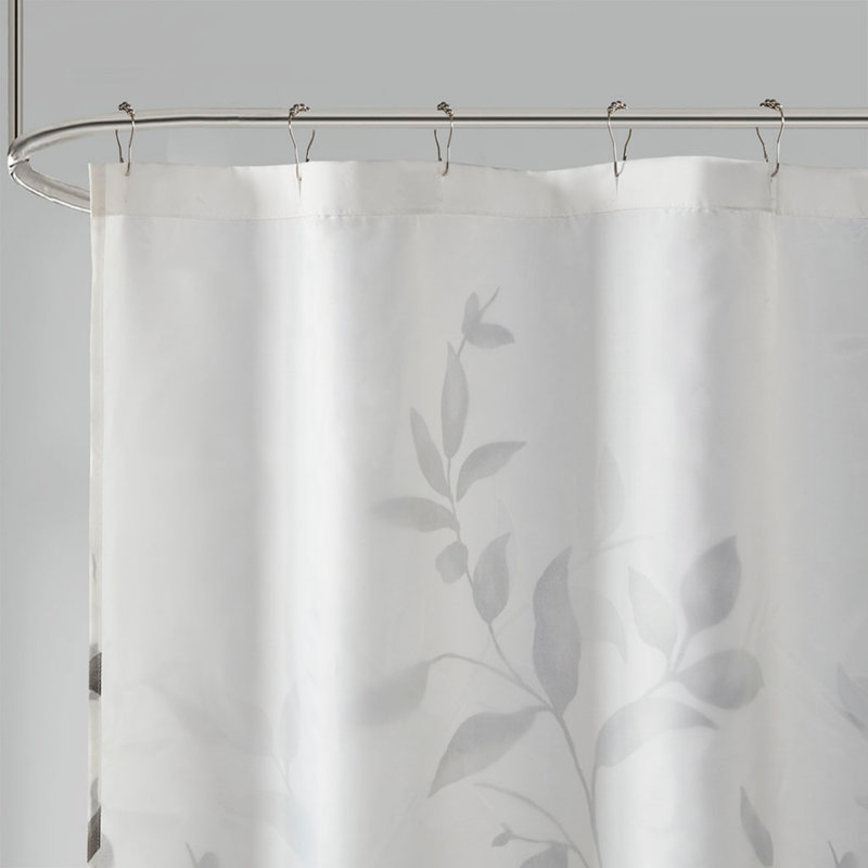 Cecellia Botanical Shower Curtain, Gray
