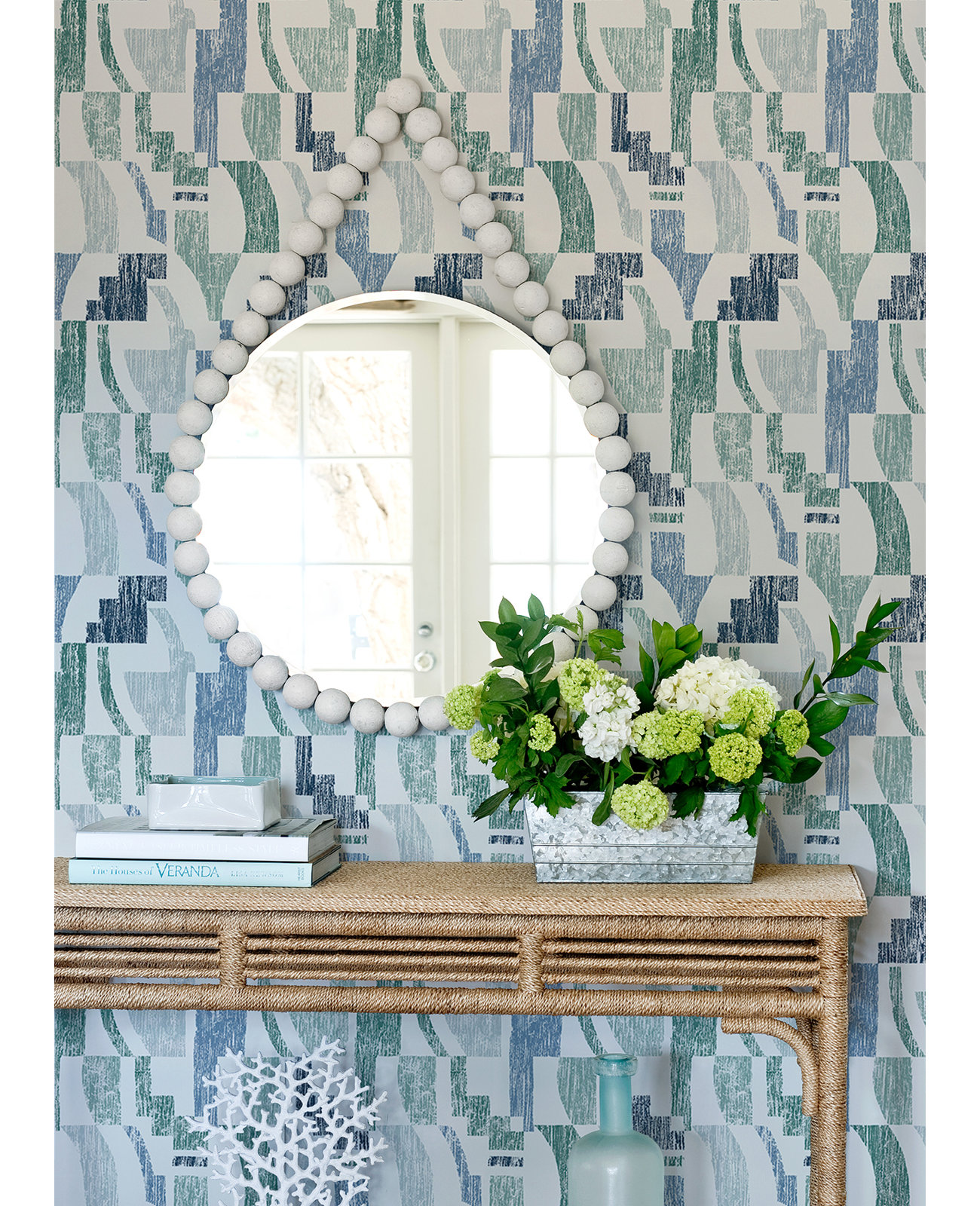 Sarda Modern Peel & Stick Geometric Wallpaper, Blue