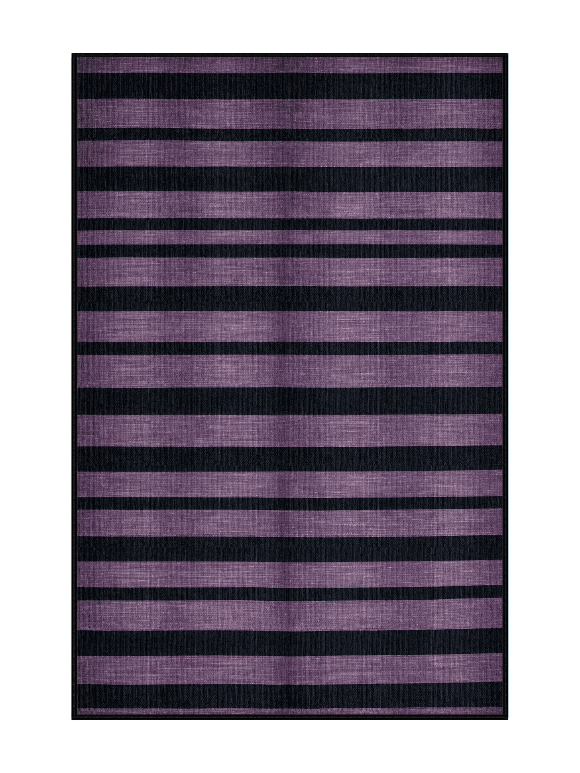 Hokku Designs Machine Washable Horizontal Stripes Gray Area Rug | Wayfair