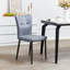 Ensemble de 2 chaises de salle à manger à haut dossier avec design ergonomique: structure en fer forgé, siège en cuir et coussins en éponge à rebond élevé-119001184