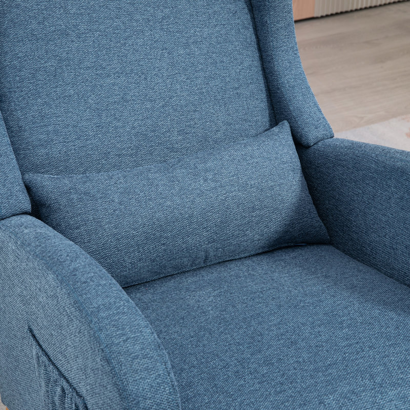 Chaise berçante Jakela, Naturel, Bleu