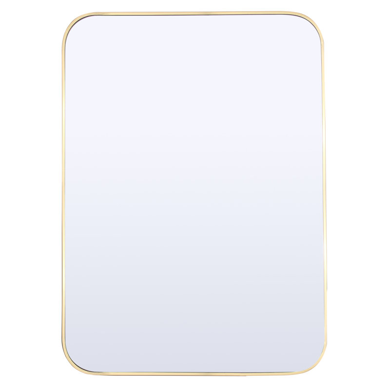 Metal Flat Wall Mirror, Gold