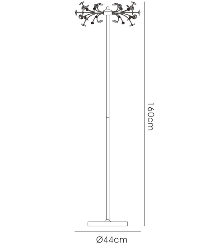 160cm Polished Chrome Novelty Floor Lamp