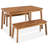 3 Pieces Acacia Wood Table Bench Dining Set For Outdoor & Indoor Furniture With 2 Benches, Picnic Beer Table For Patio, Porch, Garden, Poolside, Natural