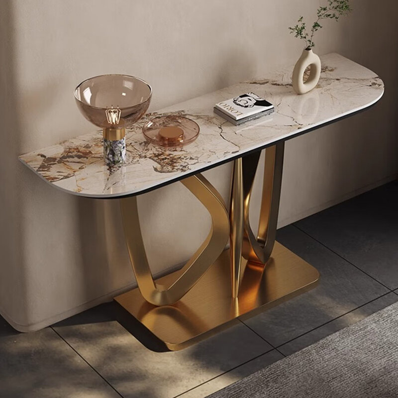 Console de style moderne en pierre frittée, H 33,4 po x l 59 po x P 13,7 po