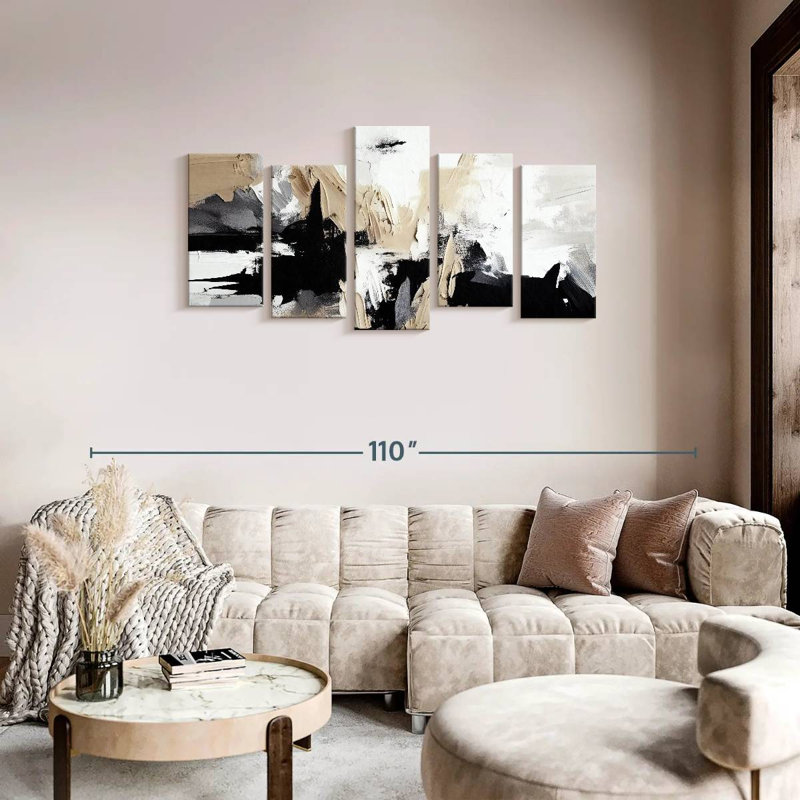 «Textured Abstract I», reproduction sur toile, H 37 po x l 74 po x P 1,25 po