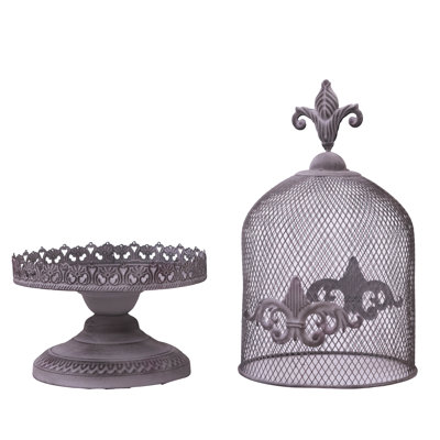 Rustic French Country Metal Birdcage Candle Holder