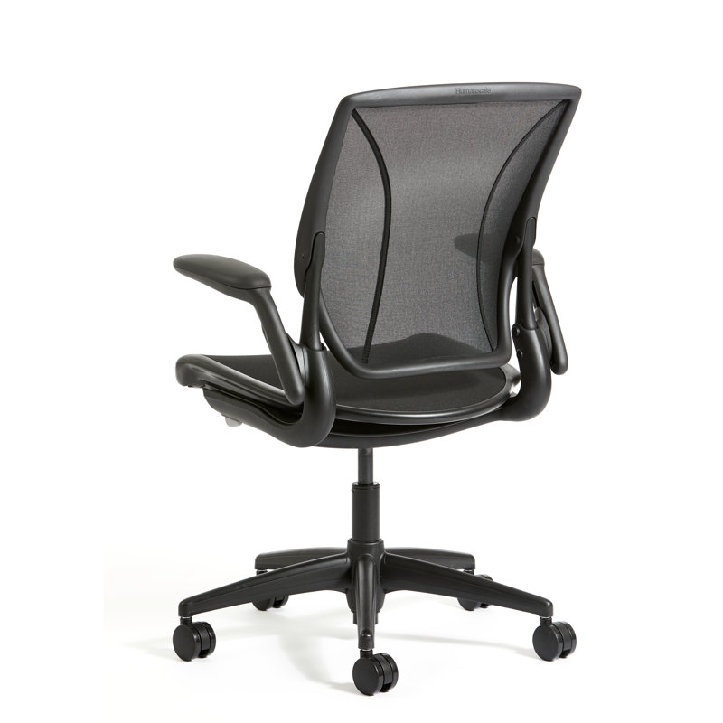 World LM, Black Ergonomic Task Chair with Poppy Seed Backrest, and Light Brown Autumn Upholstered Seat, Black, Black Mesh