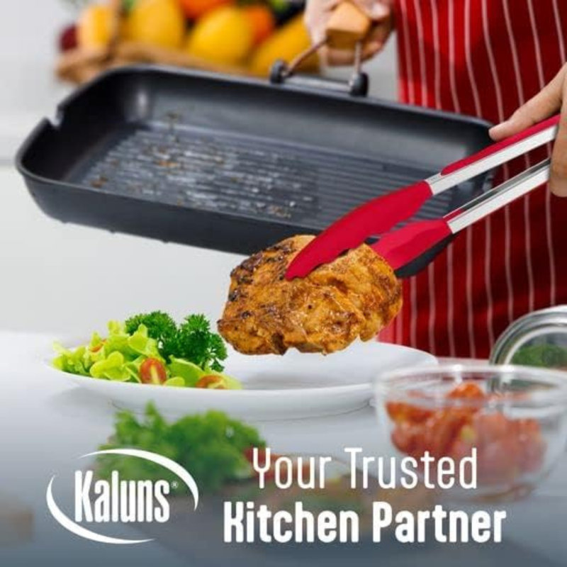 Kaluns Silicone Spatula Set with Bonus Tongs, Heat Resistant Rubber Spatulas up to 600°F, Seamless Nonstick Design, Stainless Steel Core, BPA-Free, Dishwasher Safe, 5-Piece