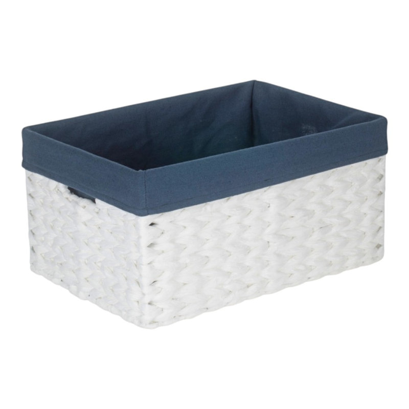 Beachcrest Home Wicker Decorative Basket, Blue, 18cm H x 37cm W x 25cm D