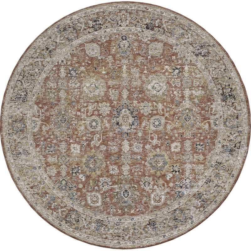 Geometric Indoor Rug, Round 7'10"