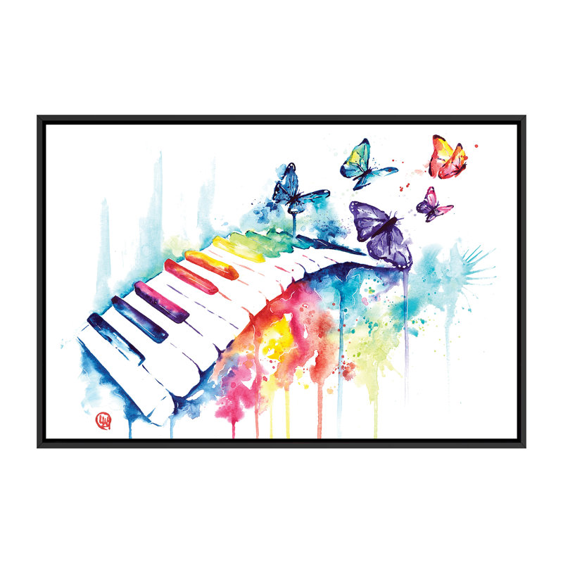 «Take Me Away» par Lisa Whitehouse - impression d'art graphique, Toile avec cadre noir, H 40 po x l 60 po x 1,5 po
