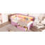 Lit plateforme tapissier simple avec ports USB et ceinture à DEL, avec 2 tiroirs, rose