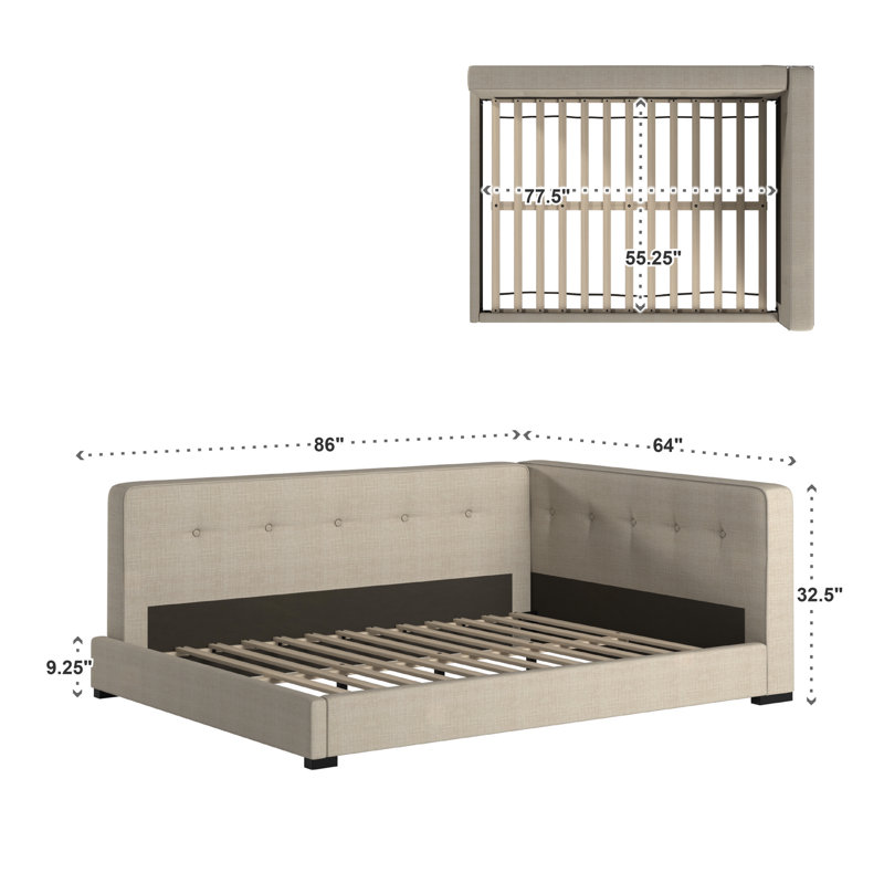 Kian Upholstered Platform Bed, Full/Double
