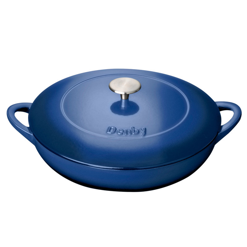 Denby 3.8L / 30cm Cast Iron Round Shallow Casserole, Cobalt Blue