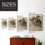 Reproduction florale vintage encadrée Lxxi - bois massif-112353323-112353328