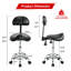 Tabouret de selle avec support pour le dos, tabourets roulants avec repose-pieds, tabouret ergonomique réglable avec roulettes, dossier réglable en hauteur et en angle pour le fauteuil de massage tressé Salon Spa