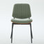 Ensemble de 2 chaises de salle à manger rétro en lin de style Mid-Century - dossier noyer courbé et pieds réglables en métal (lin vert olive)-1943661675