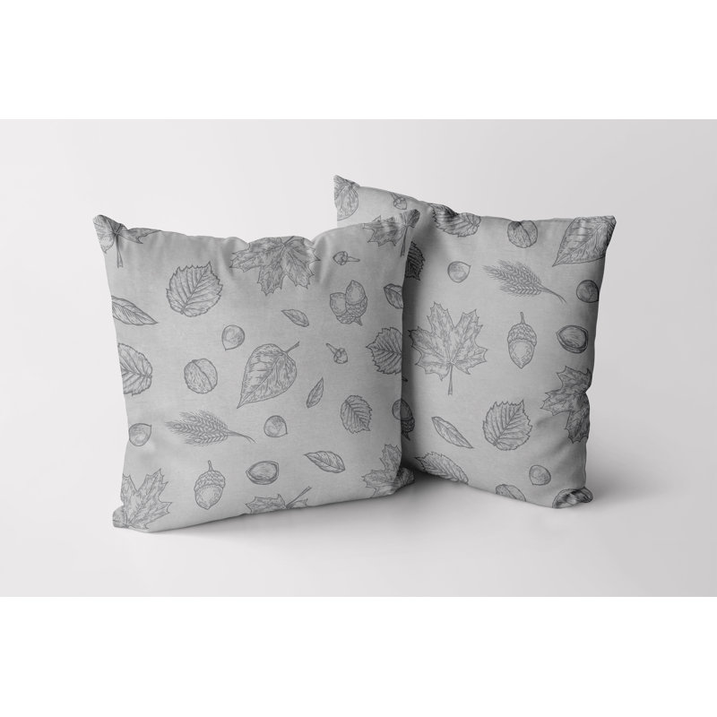 Housse de coussin d'extérieur Fall Impressions, 18 po x 18 po, Gris
