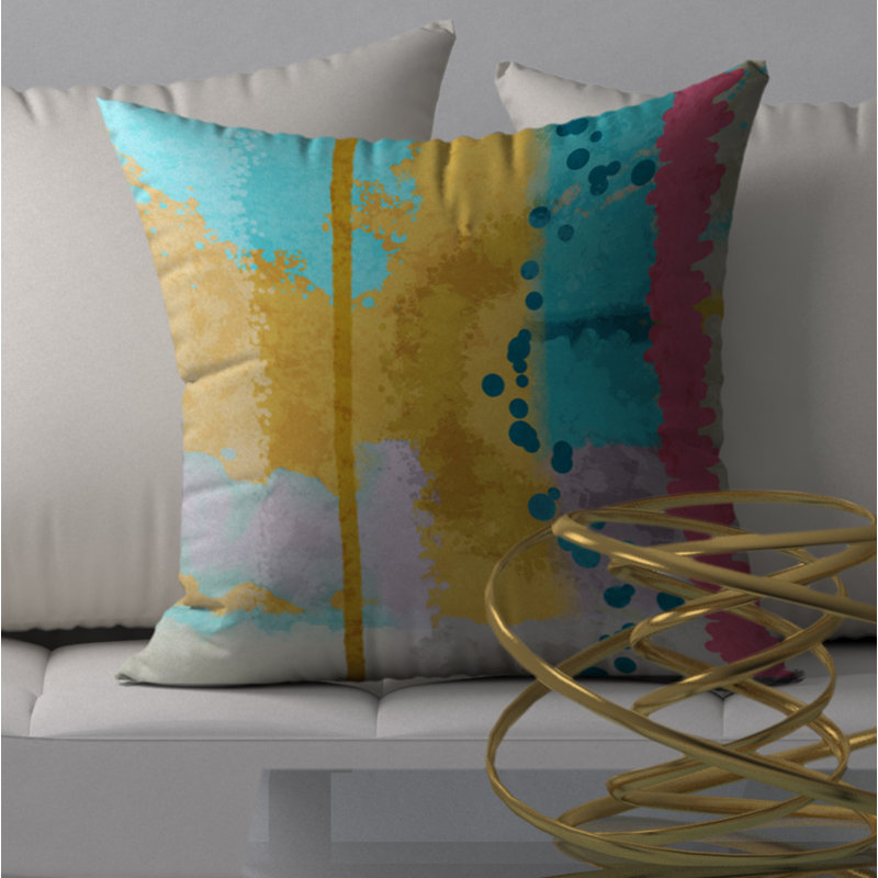 Abstract Throw Pillow, 24" H x 24" W