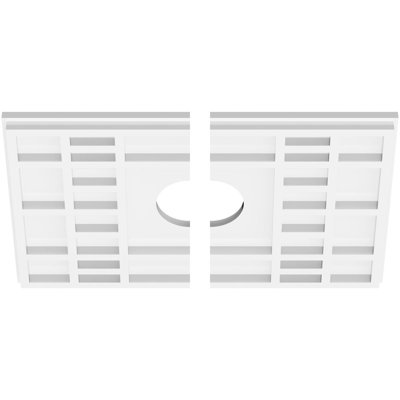 16"W x 10 5/8"H x 3"ID x 5 1/2"C x 1"P Beaux Architectural Grade PVC Contemporary Ceiling Medallion, Two Piece