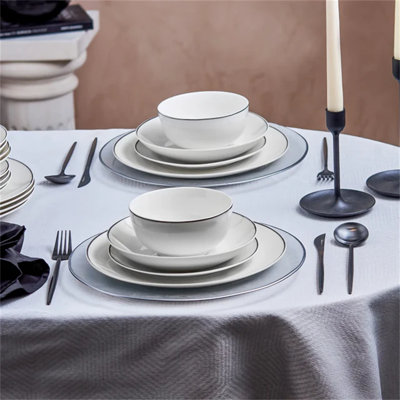 Piece Porcelain China Dinnerware Set - Service for 6