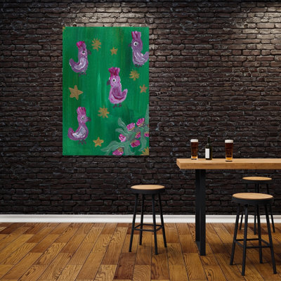 «Whimsical Jungle Birds Dreamy Playful Whimsical Bird Flower Nature», reproduction d'art murale
